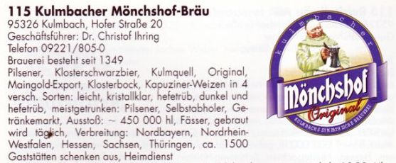 Quelle: Mack, S.: Die neue Fränkische Brauereikarte. Großgescheidt, 1997.