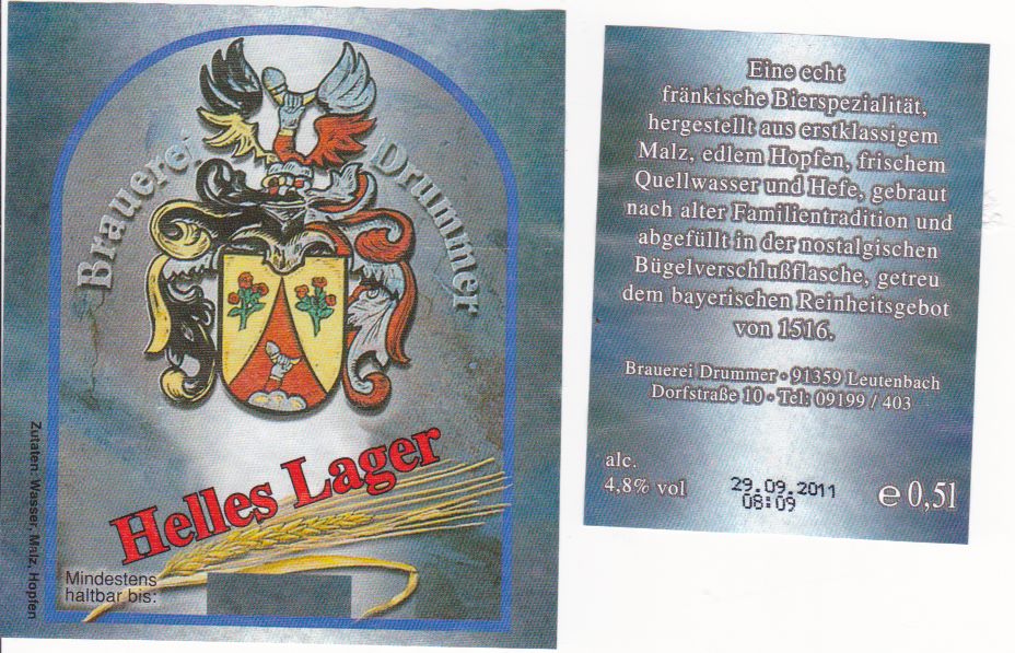 Brauerei Drummer/Leutenbach: Helles Lager (Nr. 145)