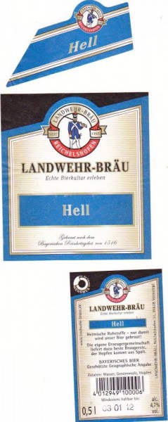 Landwerh Bräu/Reichelshofen: Hell (Nr. 402)
