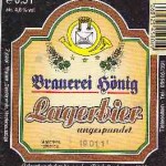 Brauerei Hönig/Tiefenellern: Lagerbier ungespundet (Nr. 8)
