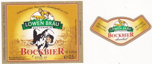 Löwenbräu/Buttenheim: Bockbier Dunkel (Nr. 316) - Bier-Scout